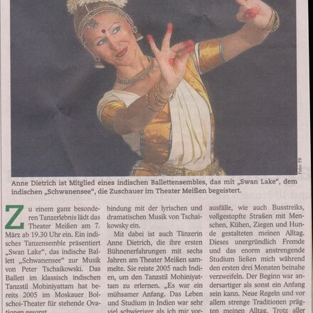 Zeitungsartikel Sächsischer Bote "Indisch: Swan lake"